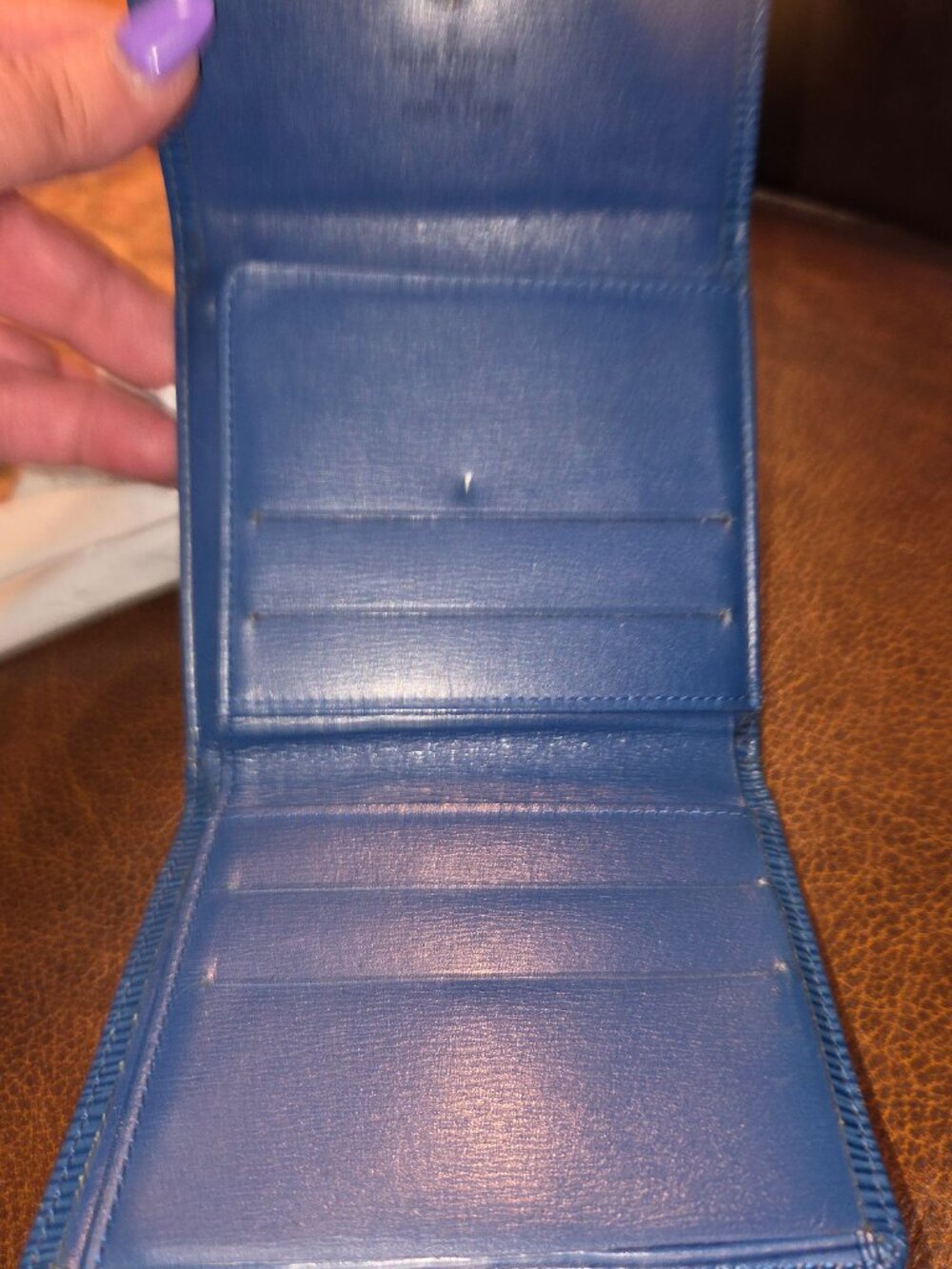 Louis Vuitton Elise Compact Wallet - Toledo Blue Epi - See Callouts - Picture 9 of 15